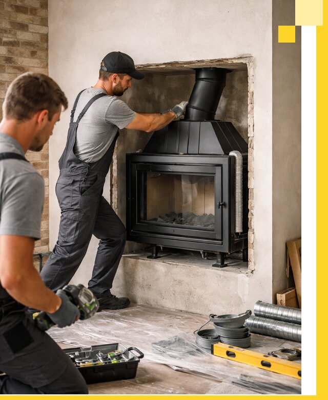Установка каминных топок в Белебее: монтаж, подключение