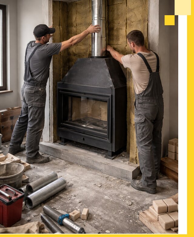 Изготовление и монтаж закрытых каминов в Белебее под ключ