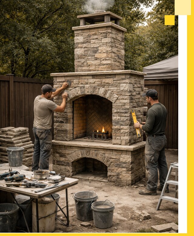 Проектирование и установка уличных каминов в Белебее