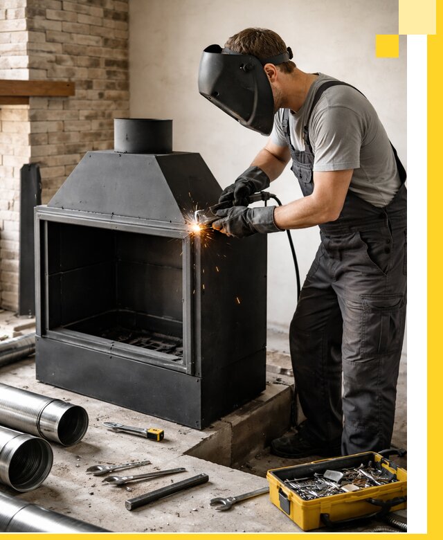 Продажа и установка металлических каминов в Белебее под ключ