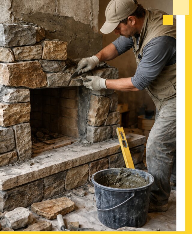 Изготовление и установка каменных каминов под ключ в Белебее