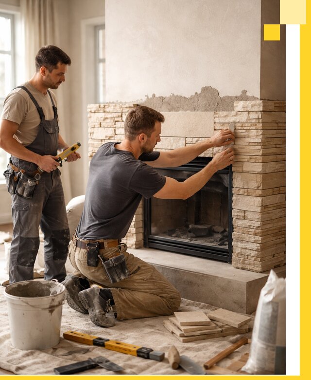 Установка и монтаж каминов для загородного дома в Белебее