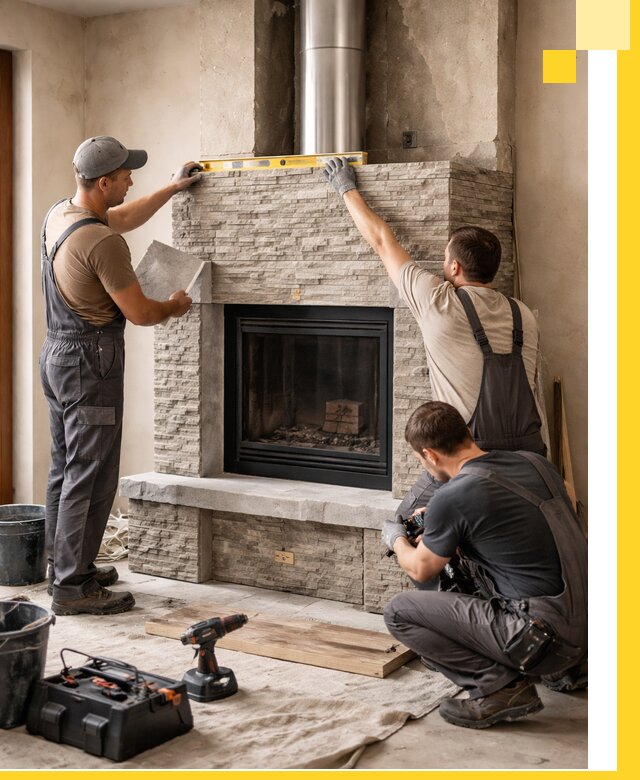 Профессиональный монтаж каминов под ключ в Белебее для дома