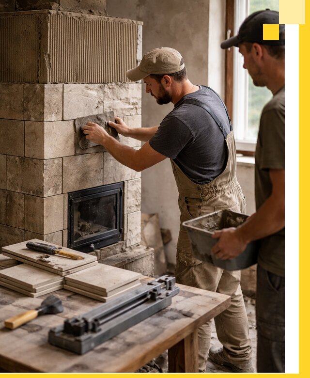 Профессиональная облицовка печей в Белебее: керамика и камень