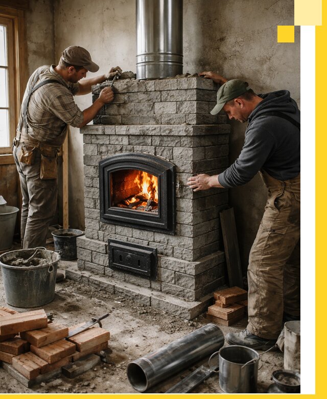 Производство, поставка и монтаж дровяных печей в Белебее