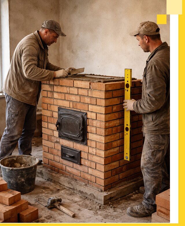 Отопительные печи под ключ в Белебее, установка и сборка