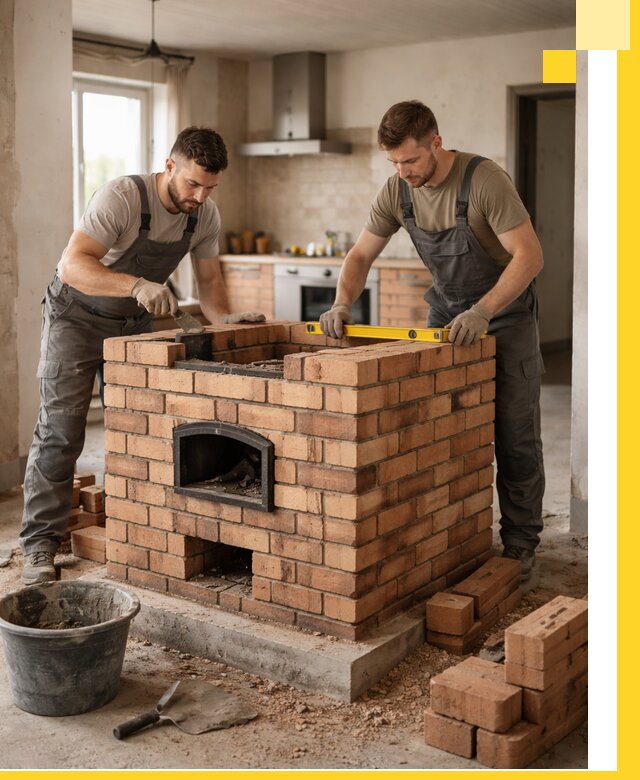 Установка и монтаж печей в частном доме в Белебее под ключ