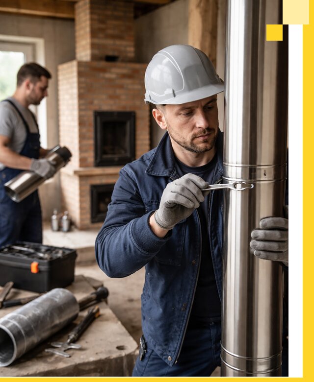 Профессиональный монтаж дымоходов для печей в Белебее