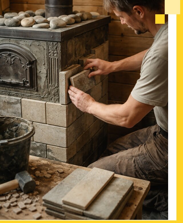 Облицовка банных печей в Белебее профессиональная отделка