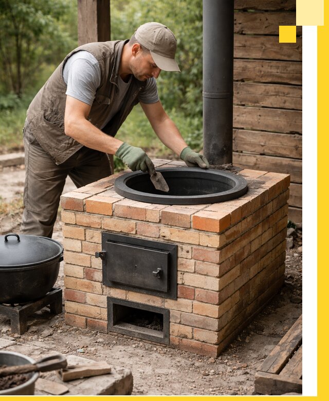 Изготовление и установка печей для казана в Белебее под ключ