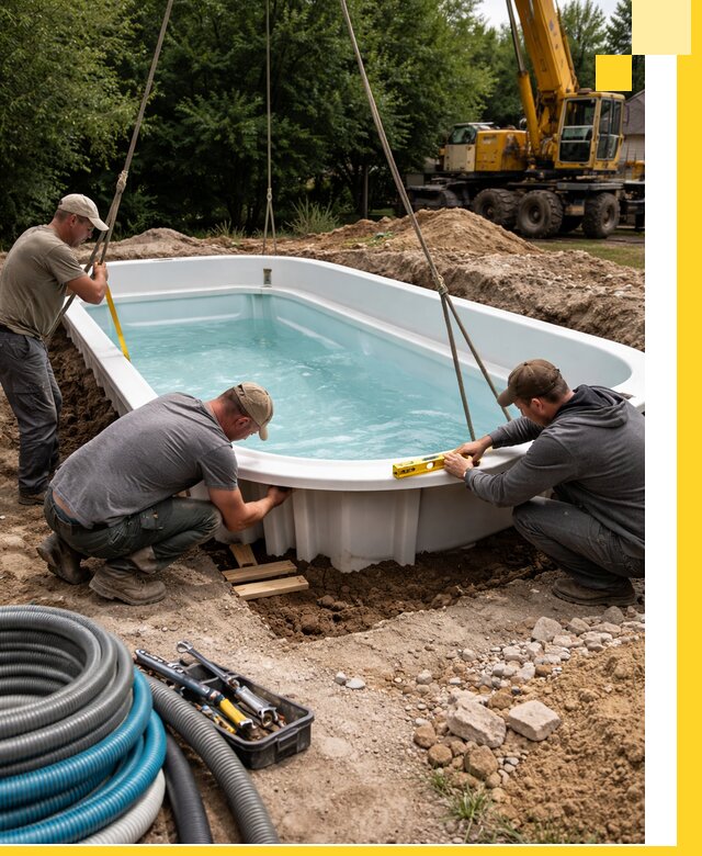 Установка и монтаж композитных бассейнов под ключ в Белебее