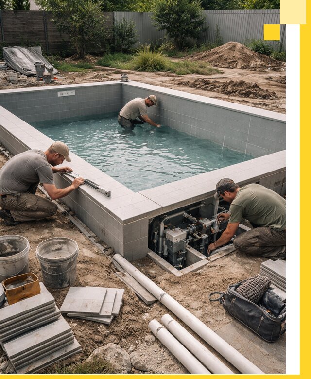 Строительство и монтаж бассейнов для дачи под ключ в Белебее