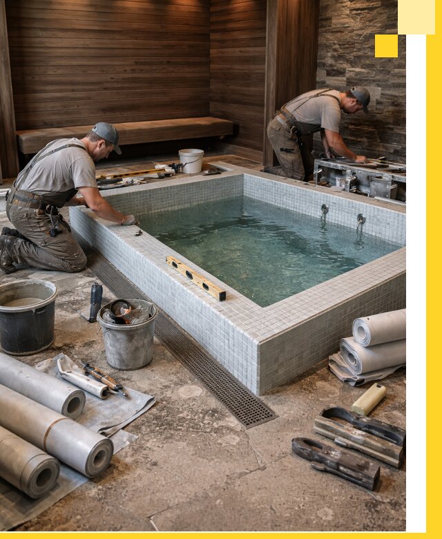 Установка и строительство бассейнов для сауны в Белебее