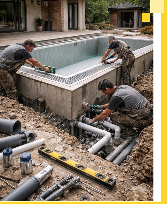 Строительство переливных бассейнов в Белебее под ключ