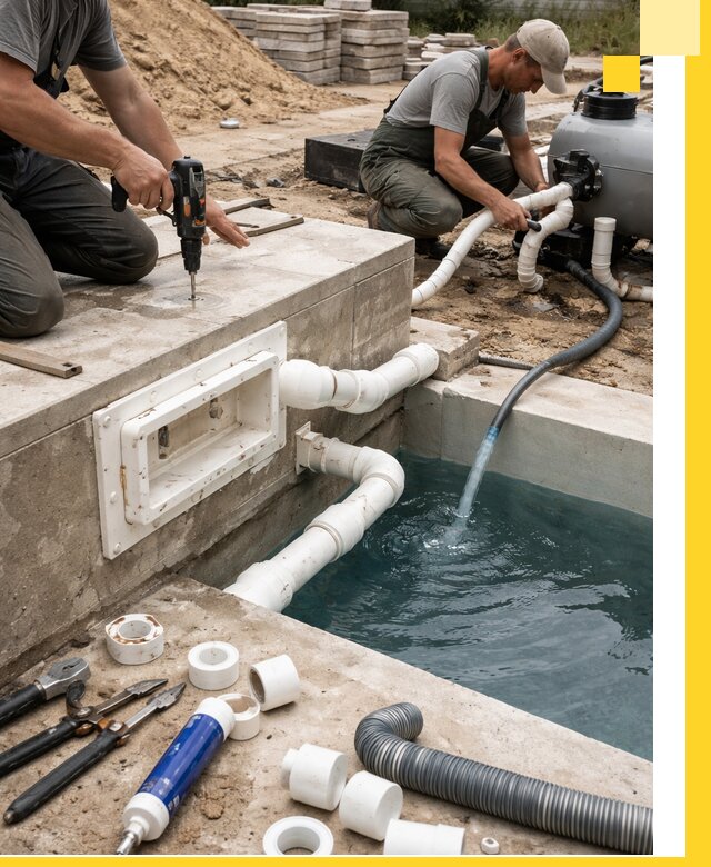 Строительство скиммерных бассейнов под ключ в Белебее