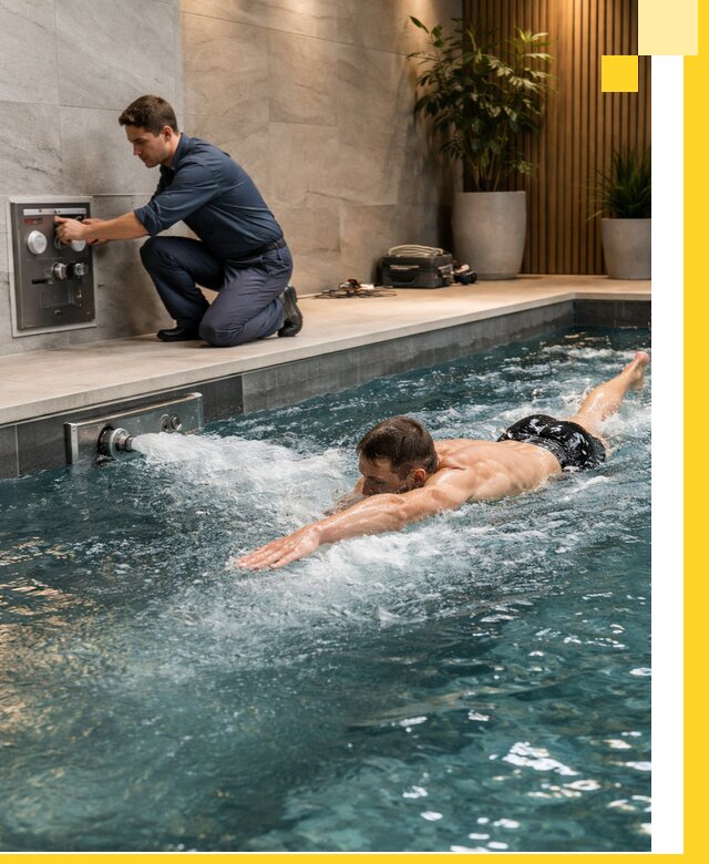 Проектирование и монтаж бассейнов с противотоком в Белебее