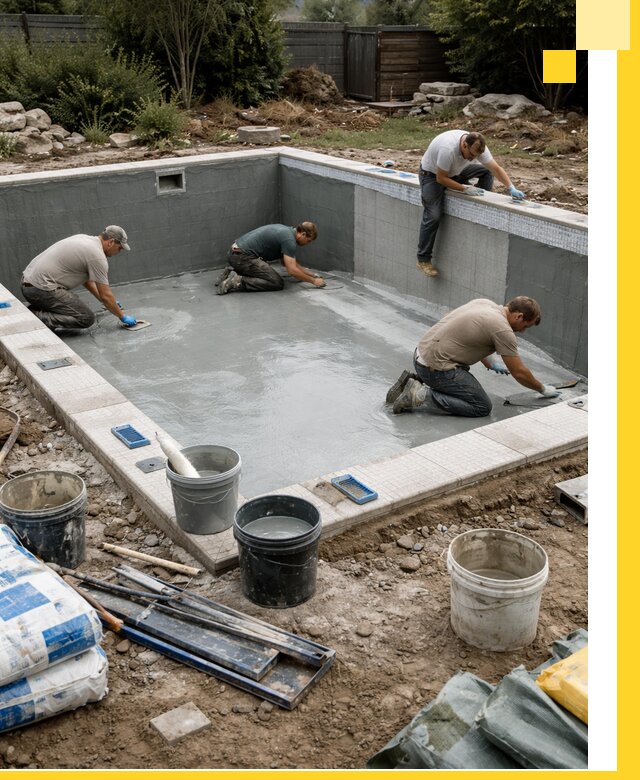 Изготовление и монтаж чаши бассейна под ключ в Белебее