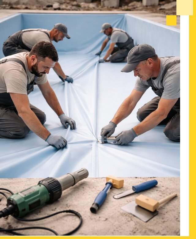 ПВХ пленка для бассейнов с монтажом и гарантией в Белебее