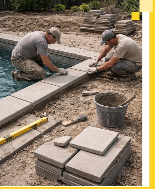 Установка и изготовление копингового камня для бассейнов в Белебее