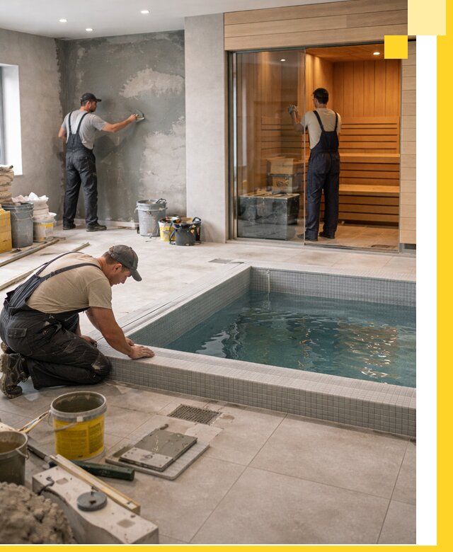 Проектирование и строительство сауны с бассейном в Белебее