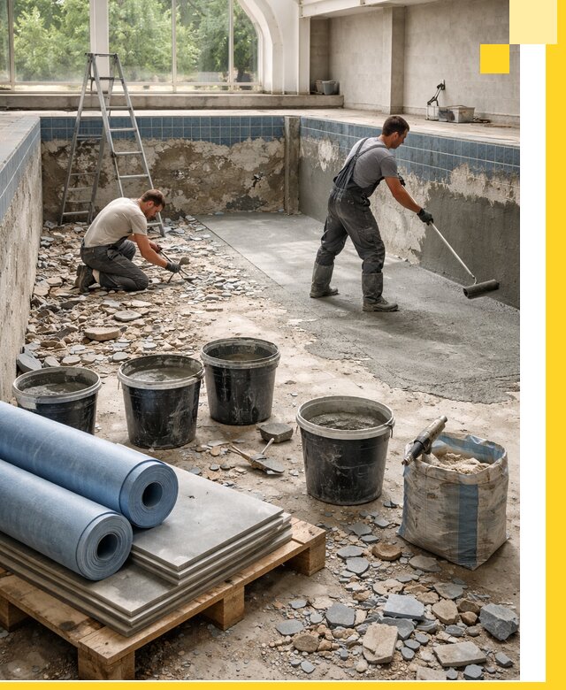 Реконструкция бассейнов в Белебее: ремонт, гидроизоляция