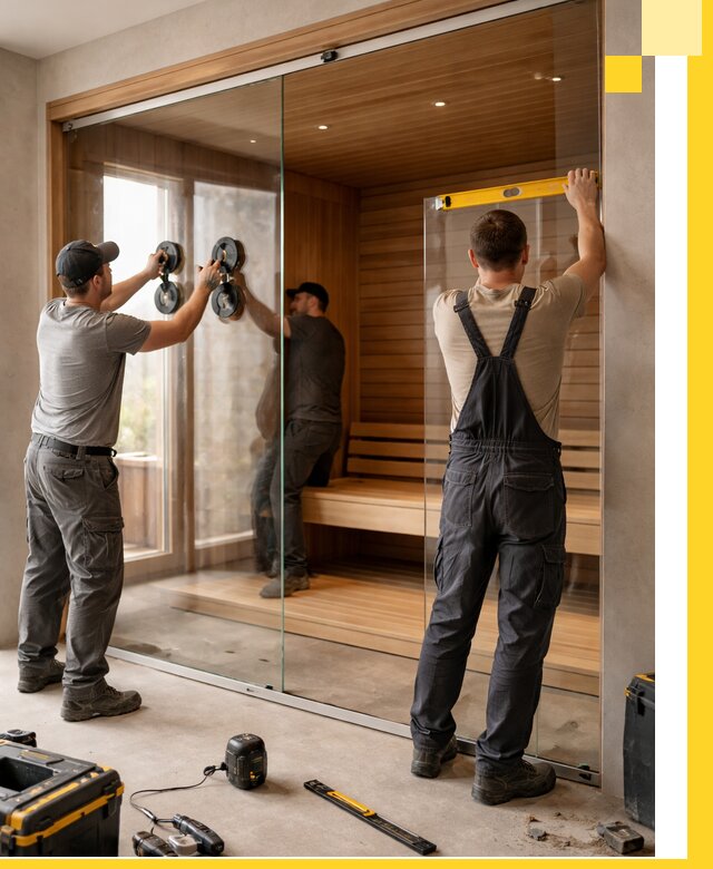 Производство и монтаж стеклянных саун под ключ в Белебее