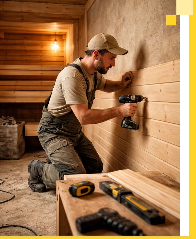 Профессиональная внутренняя отделка бани в Белебее под ключ