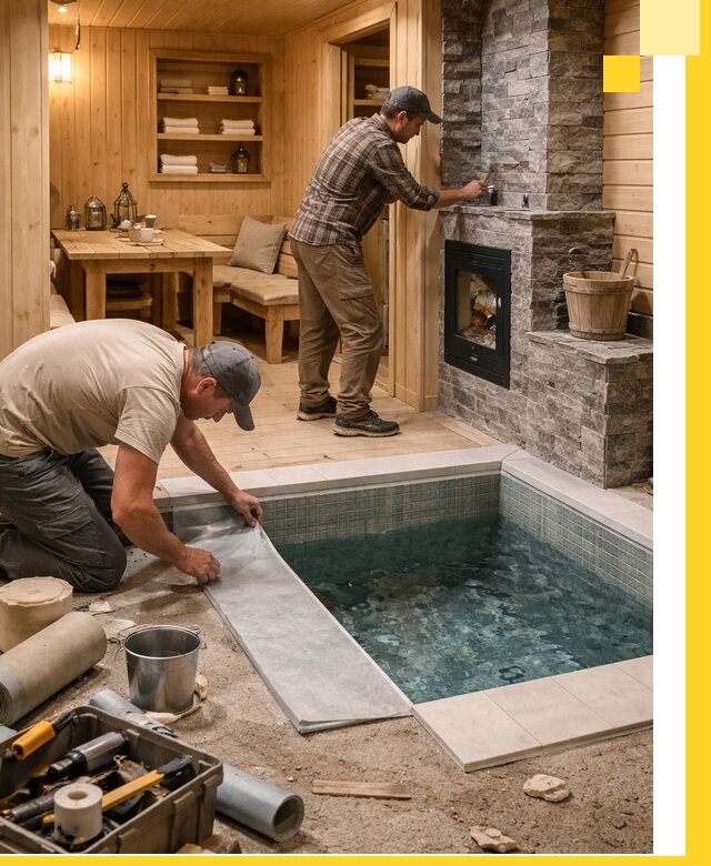 Строительство бань с комнатой отдыха под ключ в Белебее