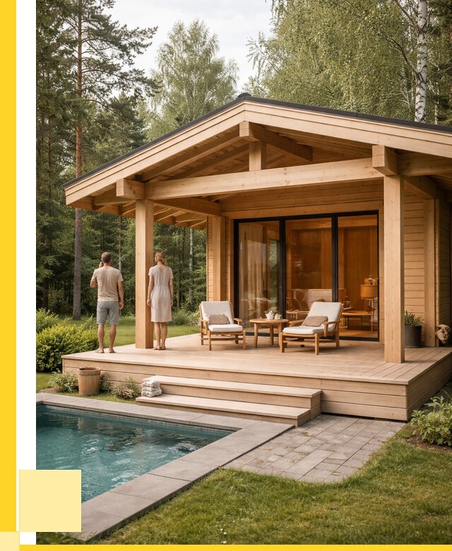 Бани с террасой под ключ в Белебее от 612060 р. | ЭриданБлб