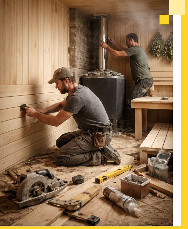 Полное строительство и оснащение парных под ключ в Белебее