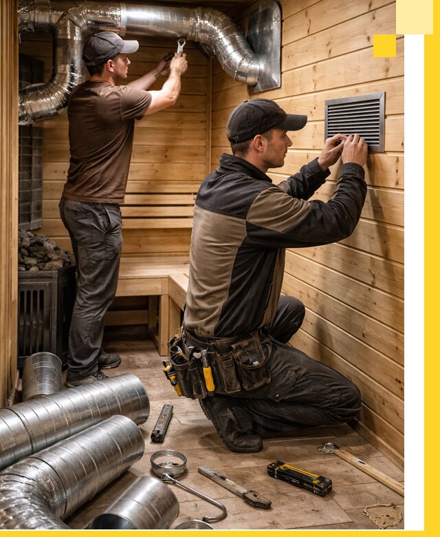 Проектирование и монтаж вентиляции бани в Белебее под ключ