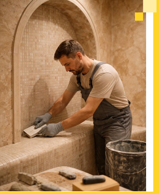 Профессиональная отделка хамамов с мозаикой под ключ в Белебее