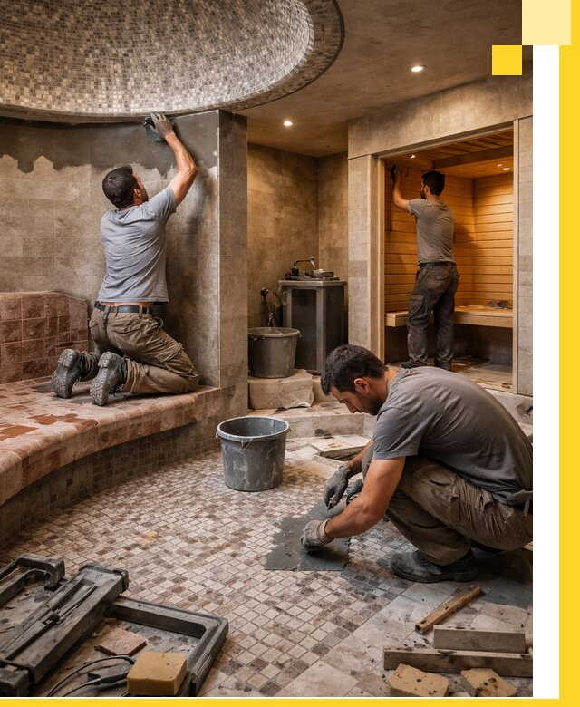 Проект и строительство хамама бани и сауны под ключ в Белебее