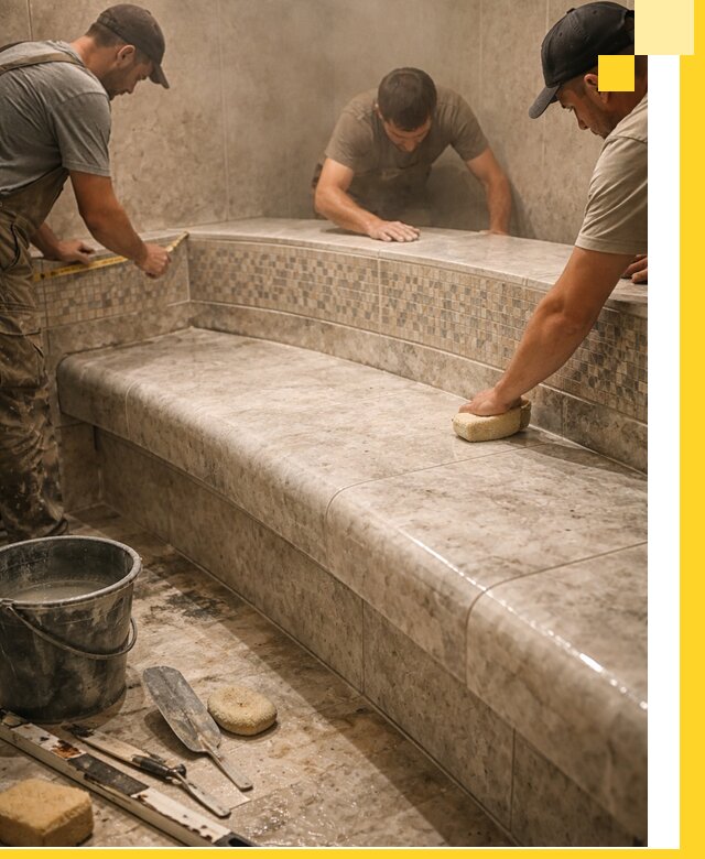 Изготовление и установка сидений для хамама в Белебее